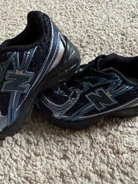 New Balance Black & Navy Kids Athletic Shoes
